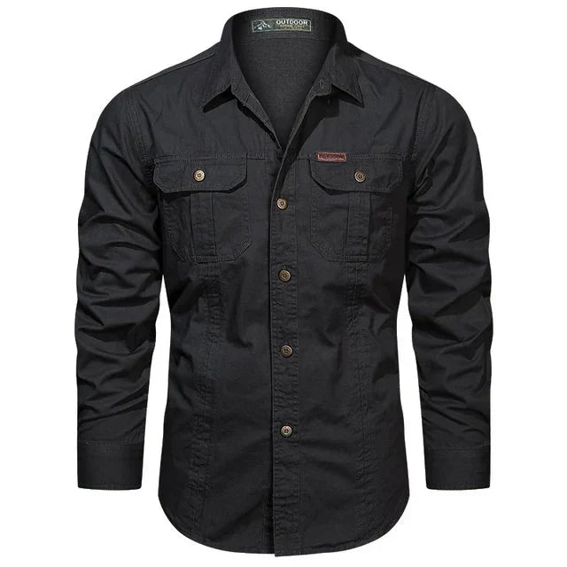 Drune | Hemd Lange Ärmel Umschlagkragen Button up Hemd Herren Hemd