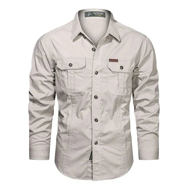 Drune | Hemd Lange Ärmel Umschlagkragen Button up Hemd Herren Hemd