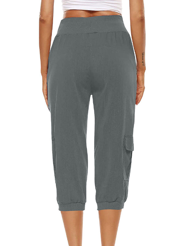 Drune | Elastischer Taillenbund Caprihose Damenbekleidung