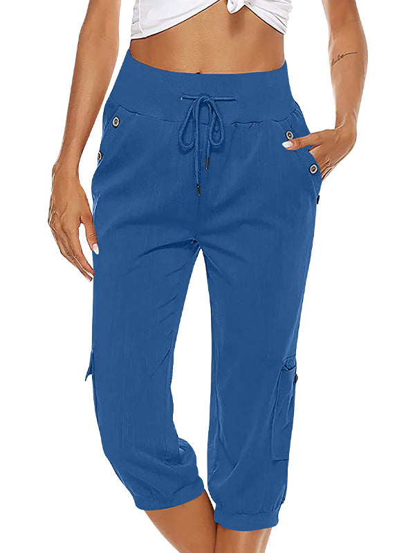 Drune | Elastischer Taillenbund Caprihose Damenbekleidung