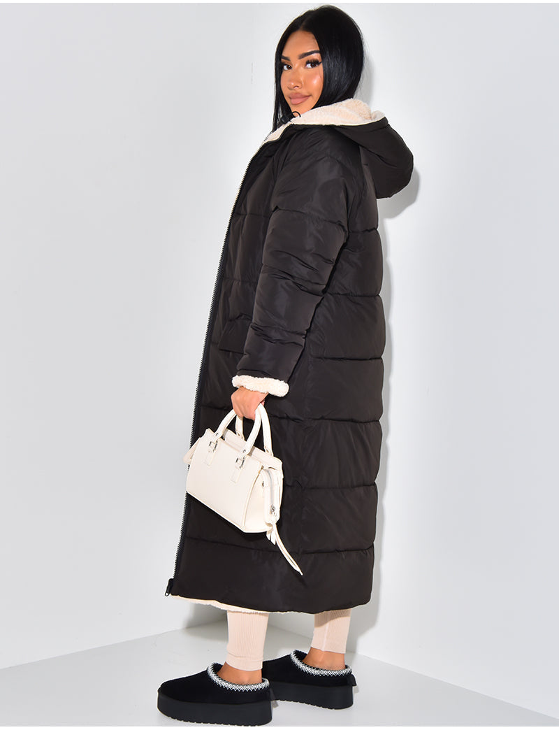Drune | Winterjacke - luxuriöse lange Damenjacke mit Kapuze