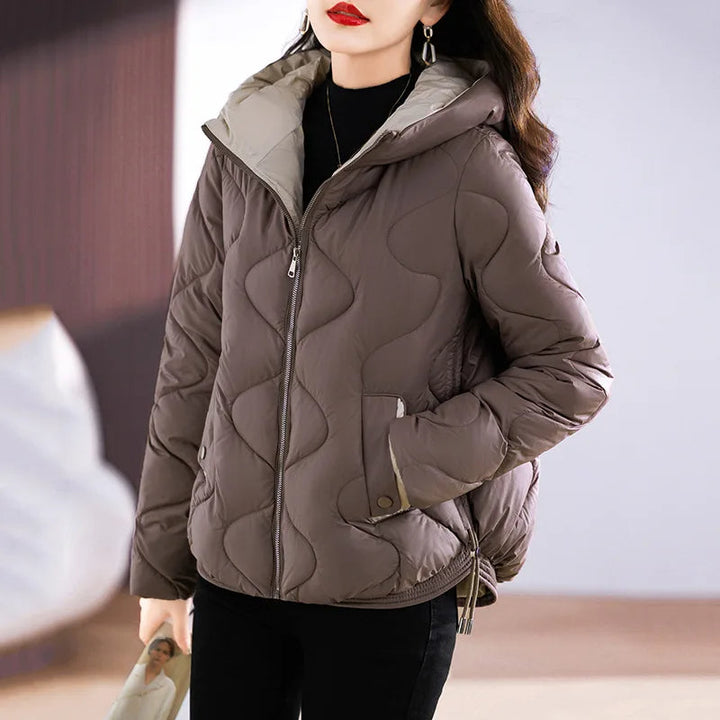 Drune | Damen Steppjacke mit Kapuze und Reißverschluss