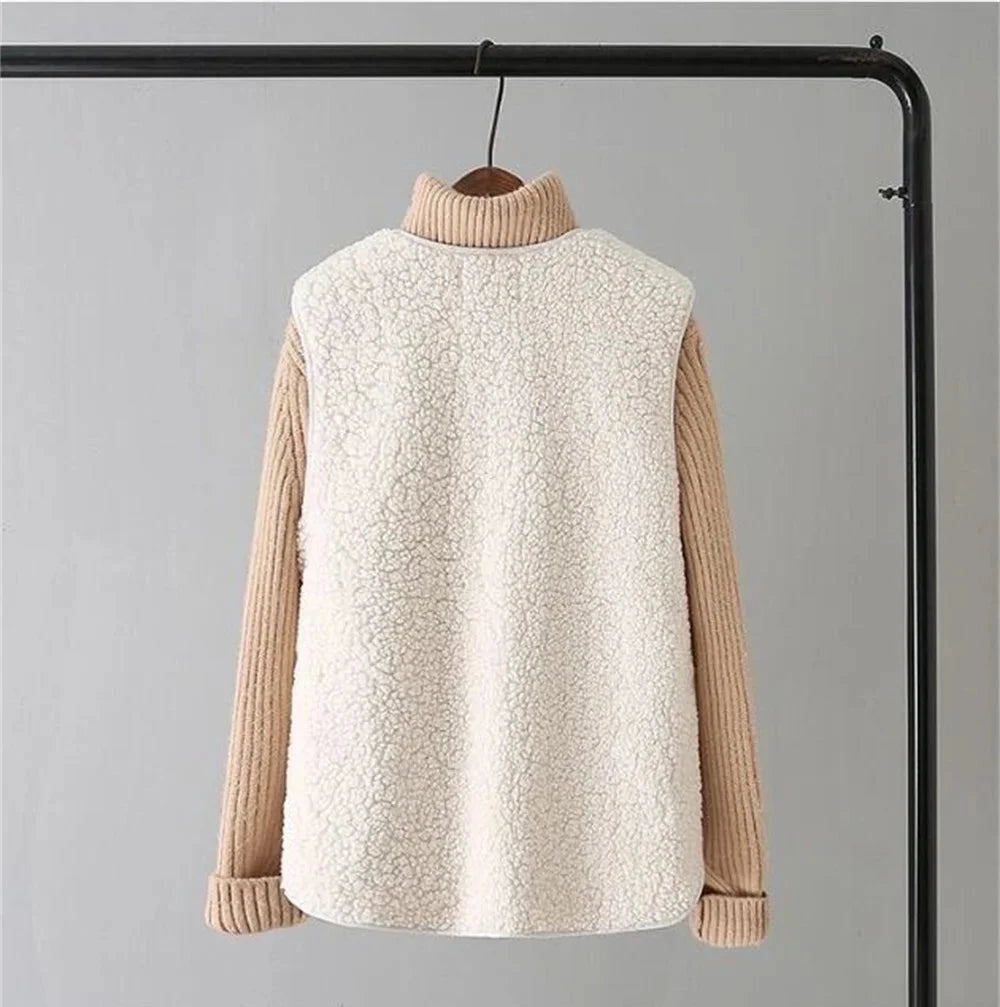 Drune | Damen Wollgilet mit Knopfverschluss und Taschen