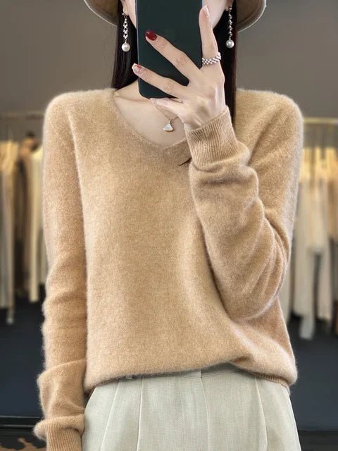 Drune | Kaschmirpullover für Damen - V-Ausschnitt