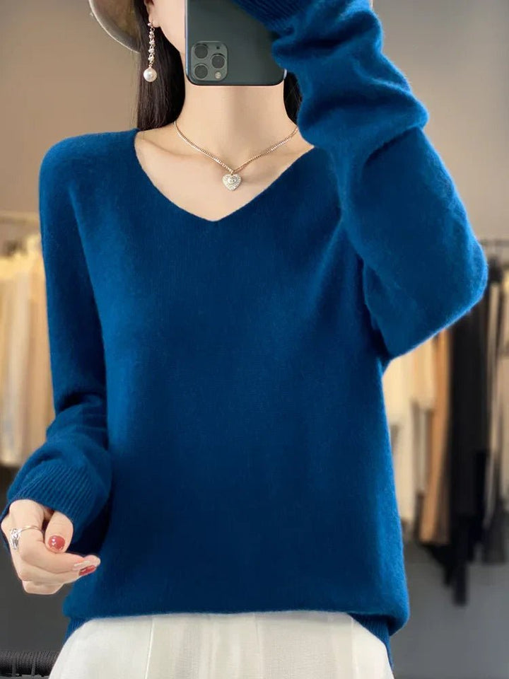 Drune | Kaschmirpullover für Frauen - V-Ausschnitt