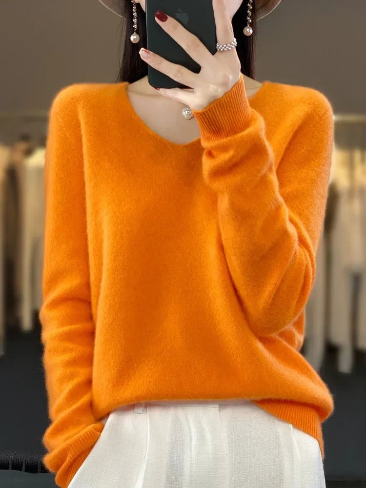 Drune | Kaschmirpullover für Damen - V-Ausschnitt