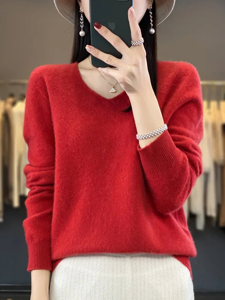 Drune | Kaschmirpullover für Damen - V-Ausschnitt