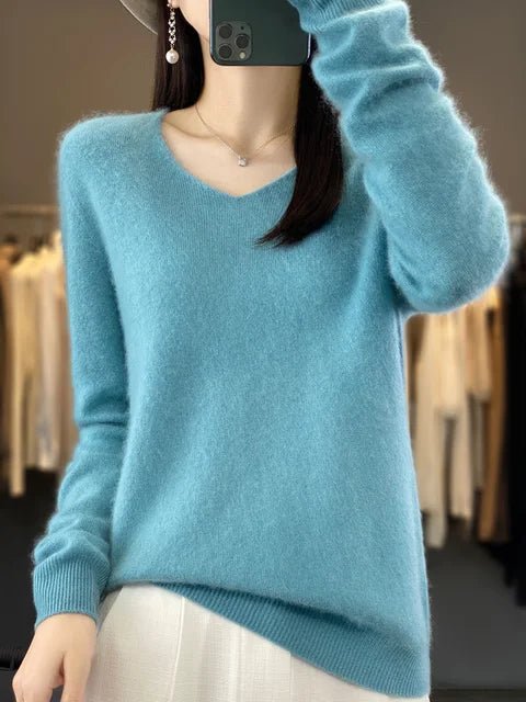 Drune | Kaschmirpullover für Damen - V-Ausschnitt