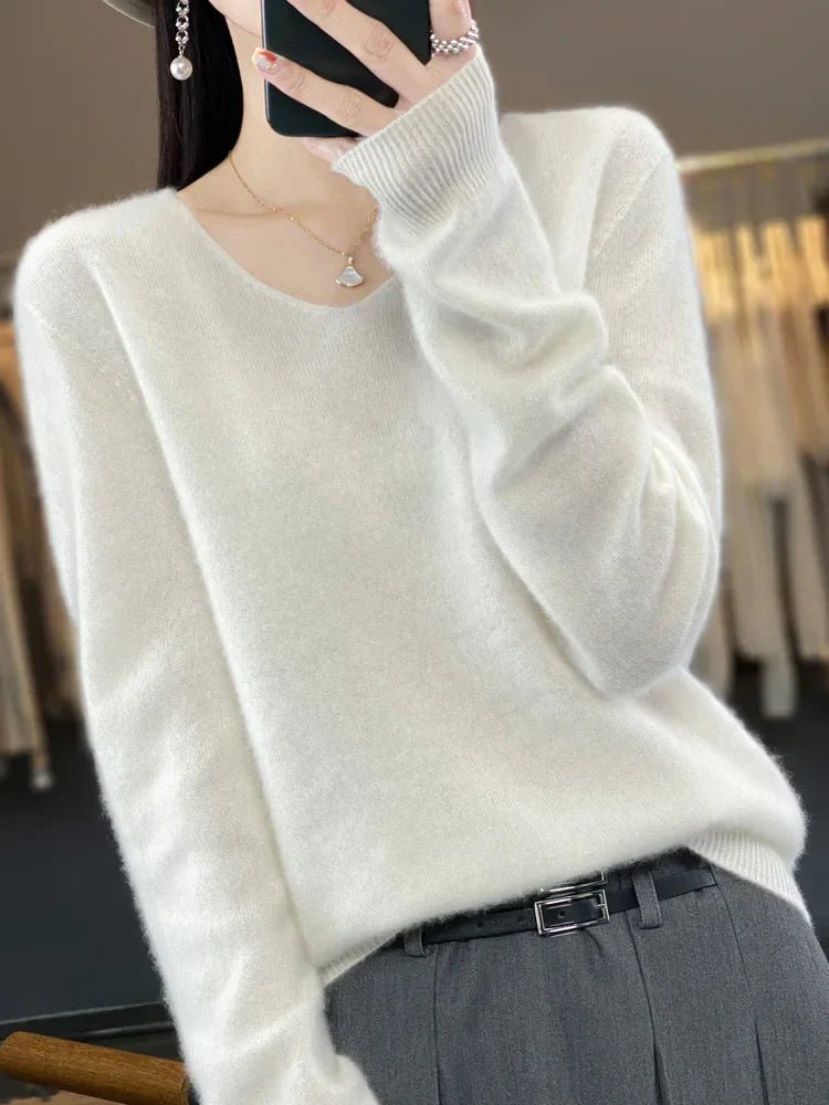Drune | Kaschmirpullover für Damen - V-Ausschnitt