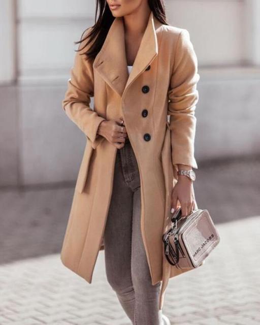 Drune Wintertrend: Eleganter Damenmantel mit Gürtel