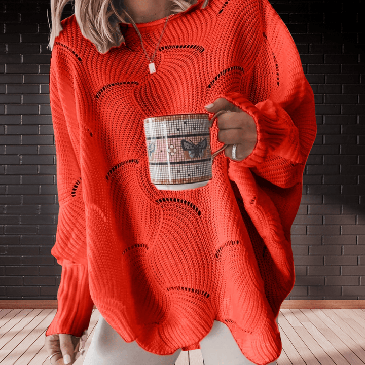 Drune | Damen Herbst-Pullover aus geripptem Stoff mit asymmetrischem Saum