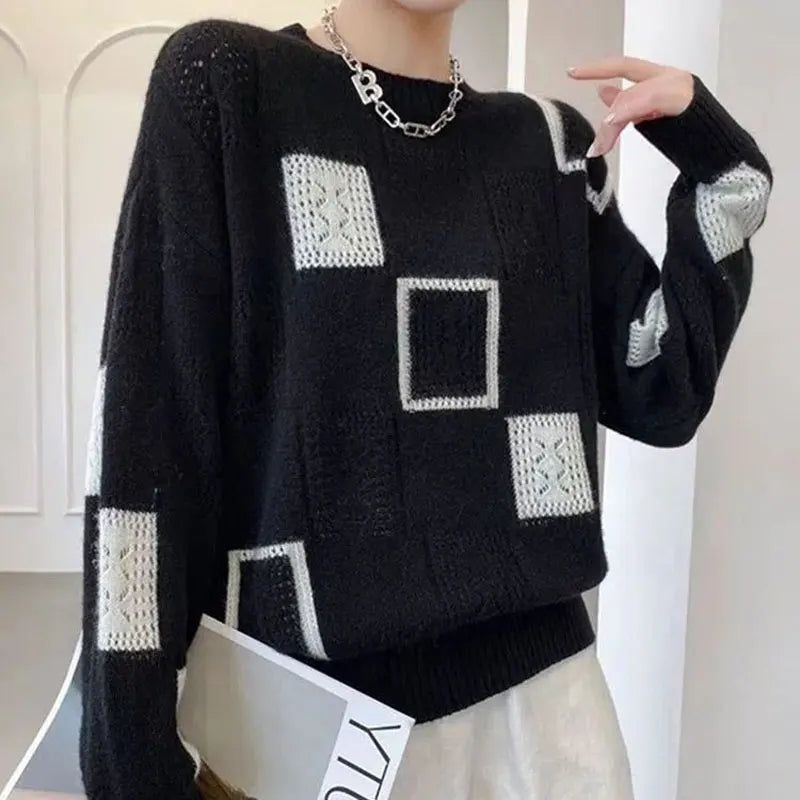 Drune | Pullover - Damen Winter Strickpullover mit einzigartigem Muster