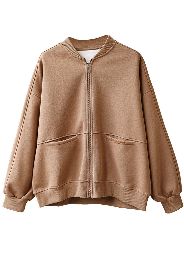 Drune | Khaki mit Reißverschluss Taschen Mäntel Langarm
