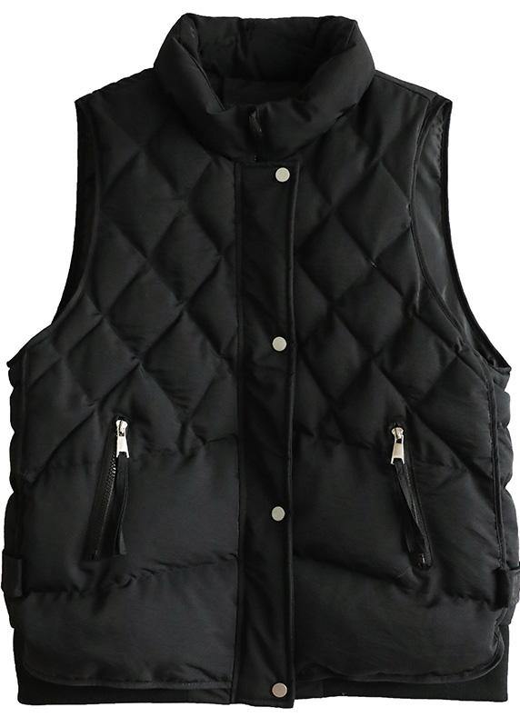 Drune | schwarze Wintermäntel Plus-Size-Bekleidung Jacken & Mäntel ärmellos halb hochkragen Übermantel