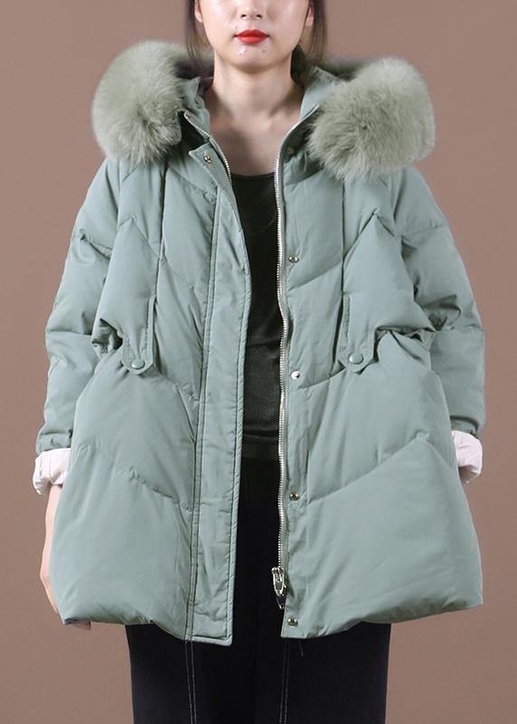 Drune | grüner warmer Wintermantel Übergrößen Kleidung Parka mit Kapuze und Pelzkragen Mäntel
