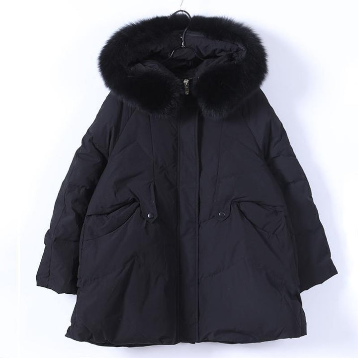Drune | grüner warmer Wintermantel Übergrößen Kleidung Parka mit Kapuze und Pelzkragen Mäntel