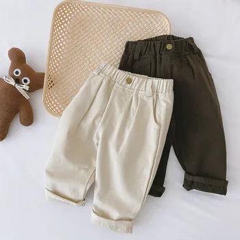 Drune | Jungenhose mit Gummizug – Beige/Braun, Bequeme Passform für 1-5 Jahre