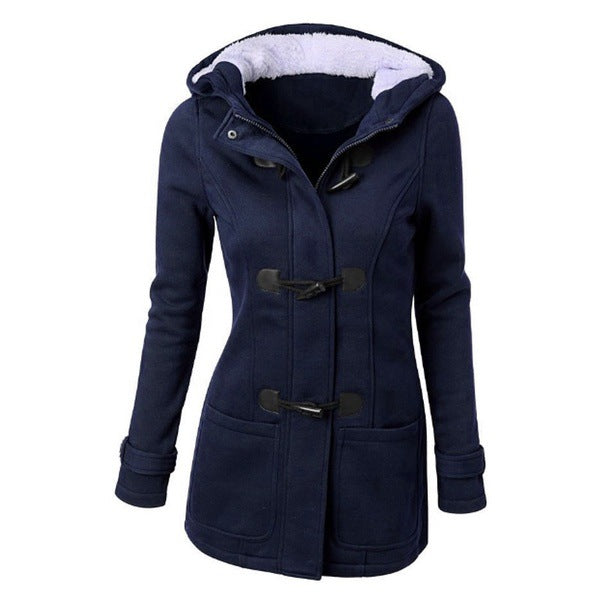 Drune | Damen Casual Winterjacke mit Kapuze und Kordelzugverschluss
