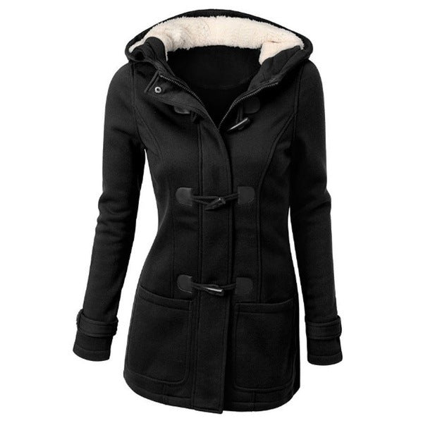 Drune | Damen Casual Winterjacke mit Kapuze und Kordelzugverschluss