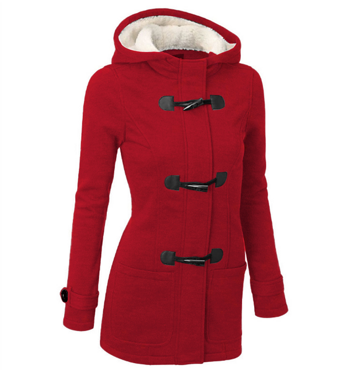 Drune | Damen Casual Winterjacke mit Kapuze und Kordelzugverschluss