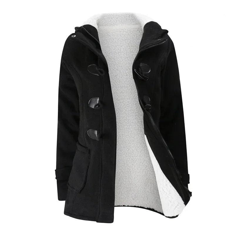 Drune | Damen Casual Winterjacke mit Kapuze und Kordelzugverschluss