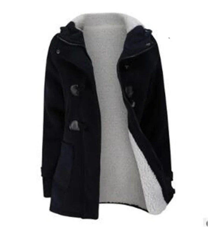 Drune | Damen Casual Winterjacke mit Kapuze und Kordelzugverschluss