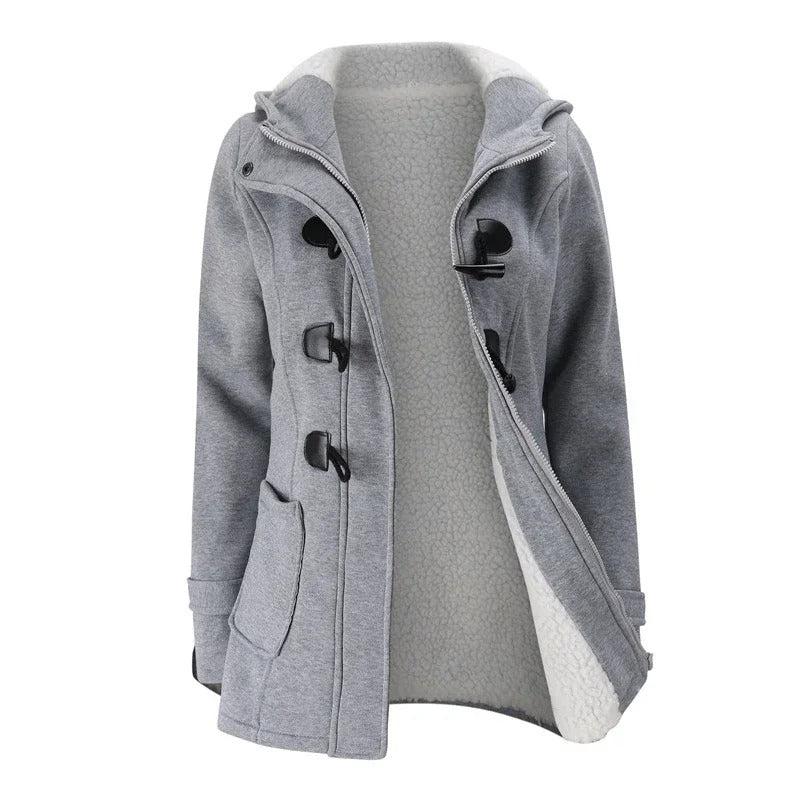 Drune | Damen Casual Winterjacke mit Kapuze und Kordelzugverschluss