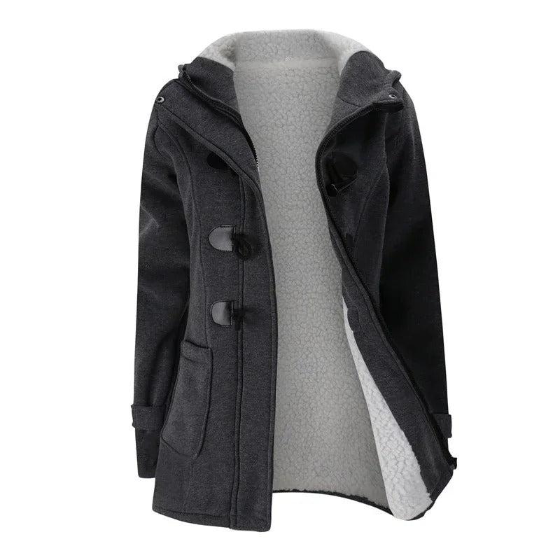 Drune | Damen Casual Winterjacke mit Kapuze und Kordelzugverschluss