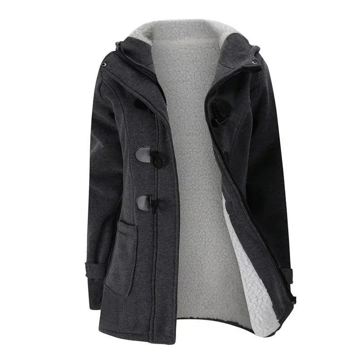 Drune | Damen Casual Winterjacke mit Kapuze und Kordelzugverschluss