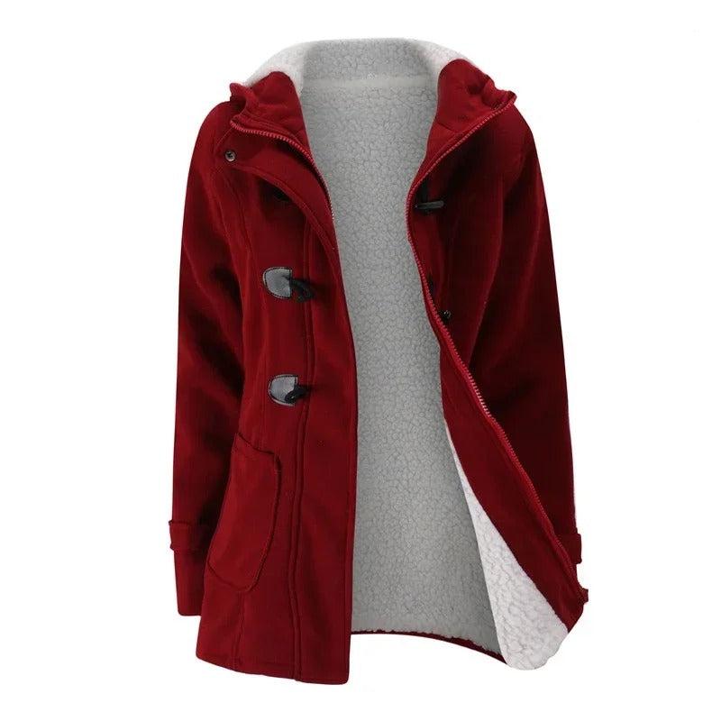 Drune | Damen Casual Winterjacke mit Kapuze und Kordelzugverschluss
