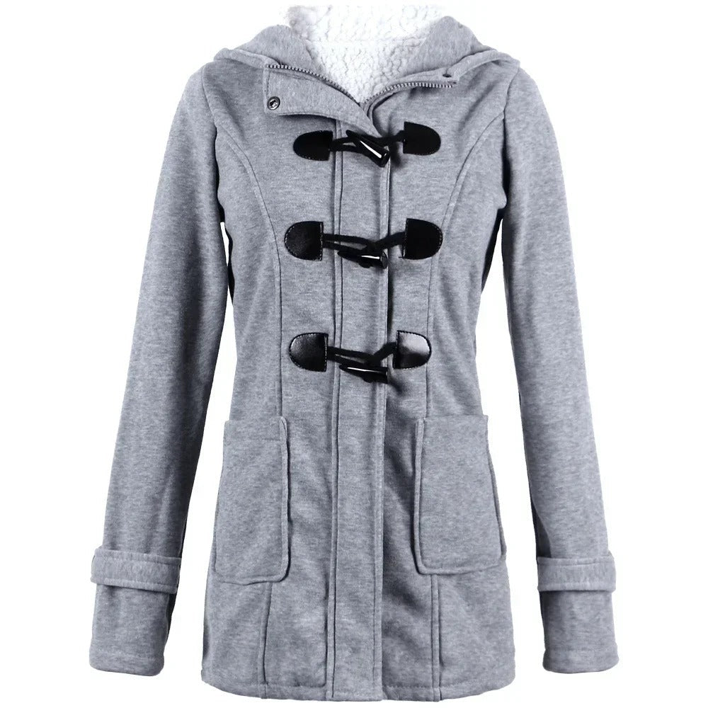 Drune | Damen Casual Winterjacke mit Kapuze und Kordelzugverschluss