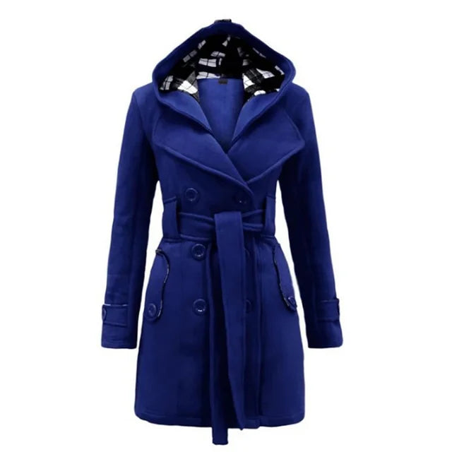 Drune | Damen Trenchcoat mit Kapuze und Gürtel