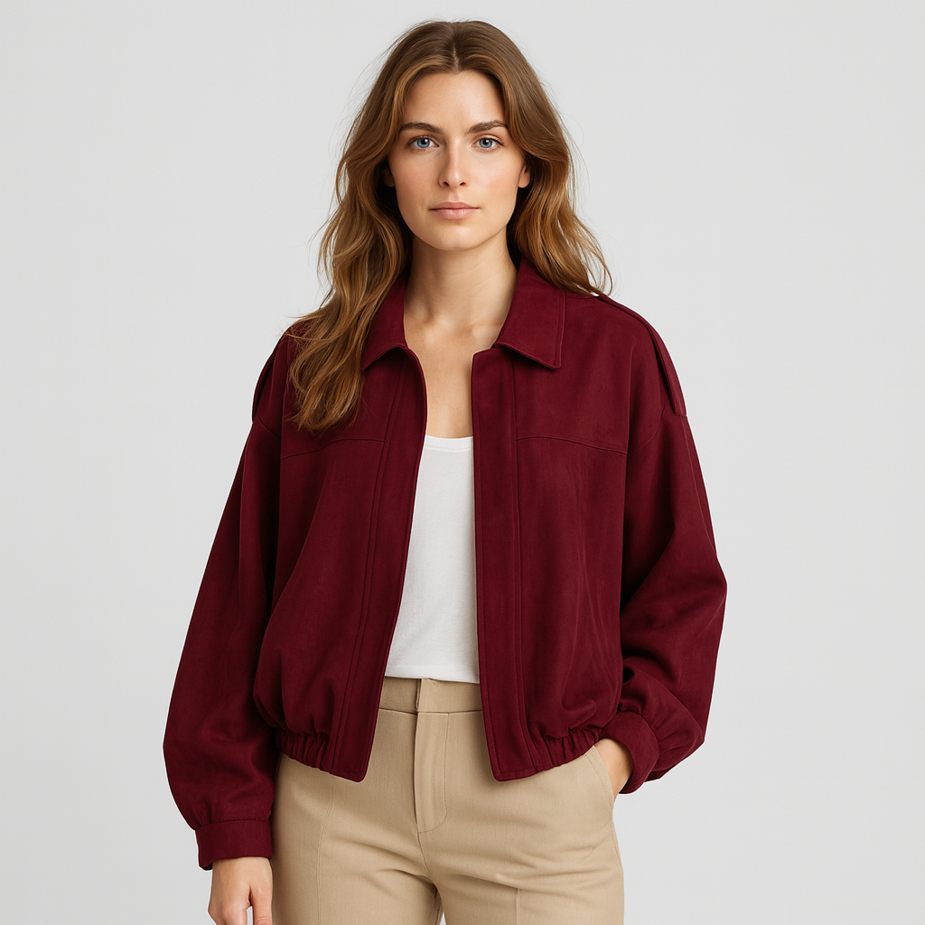 Drune | Modehaus - Damenjacke im Militärstil aus Wildlederimitat