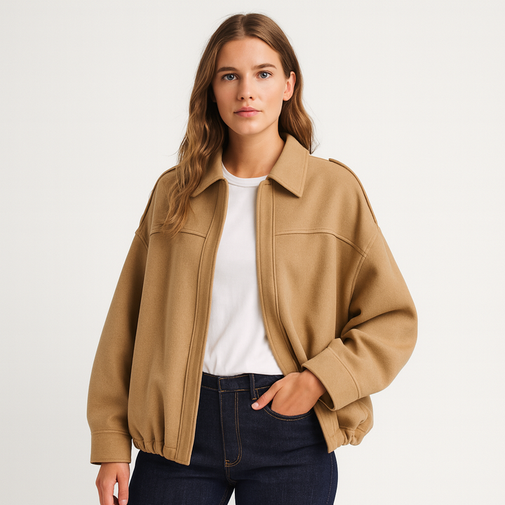 Drune | Modehaus - Damenjacke im Militärstil aus Wildlederimitat