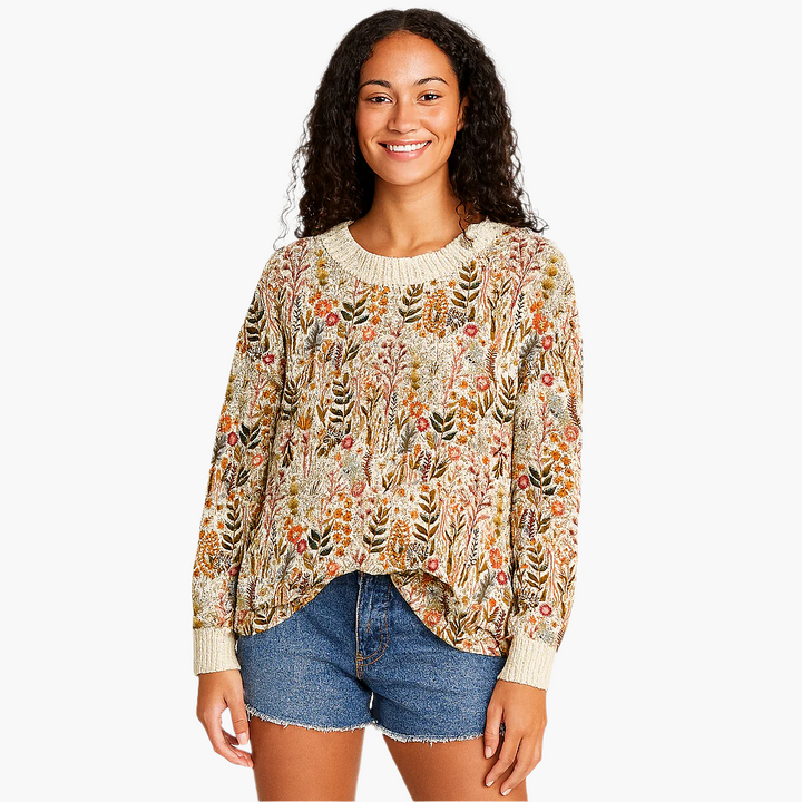Drune | Pullover im floralen Vintage-Stil - Ideal für Freizeit und Alltag