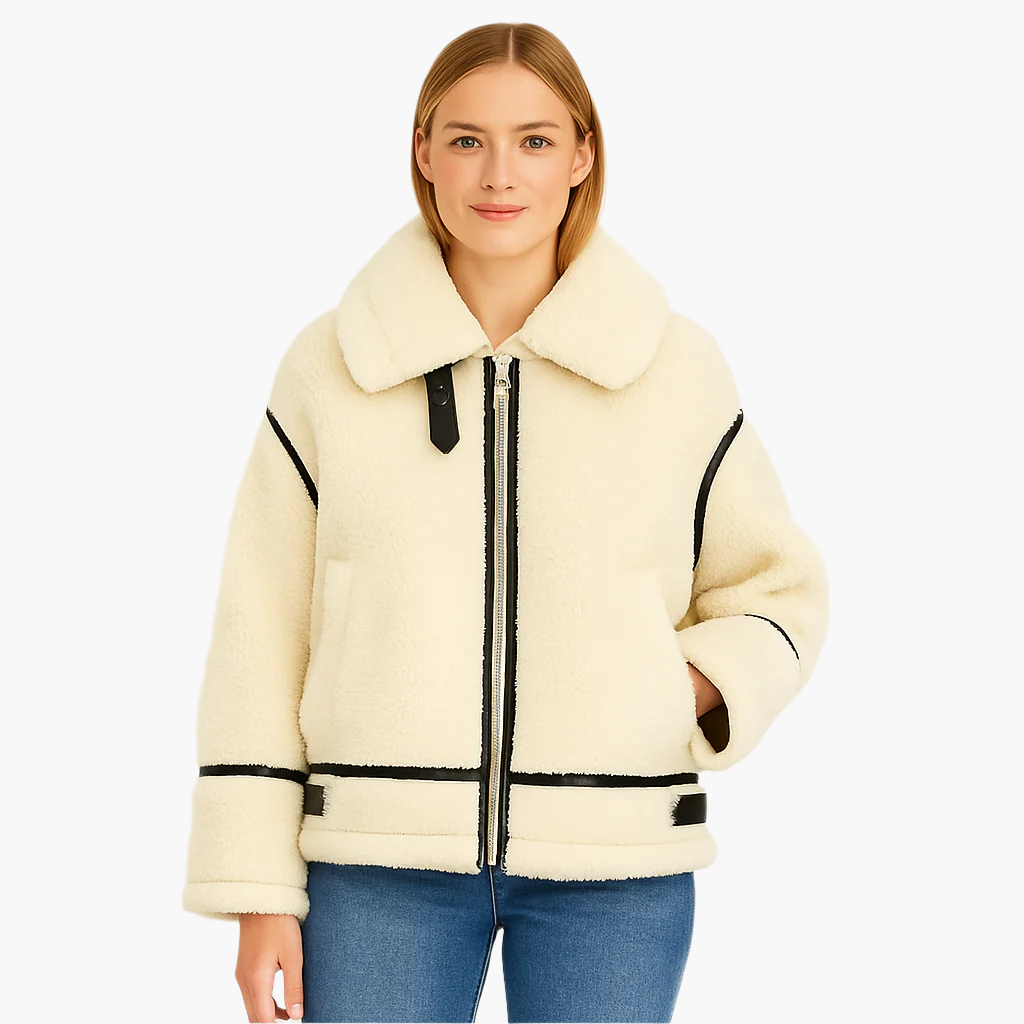 Drune | Winter Teddyjacke im Biker-Stil für stilvolle Freizeit- und City-Outfits