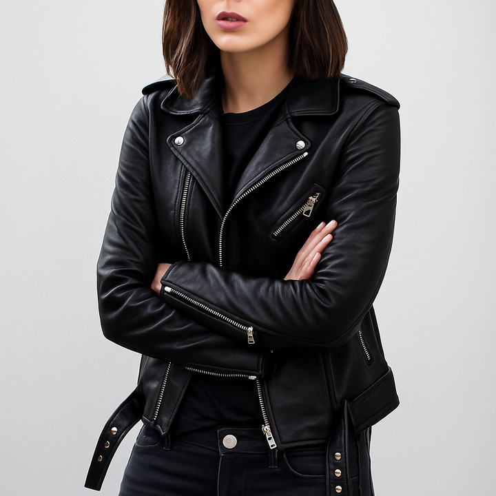 Drune | Slim Fit Biker Lederjacke für Damen