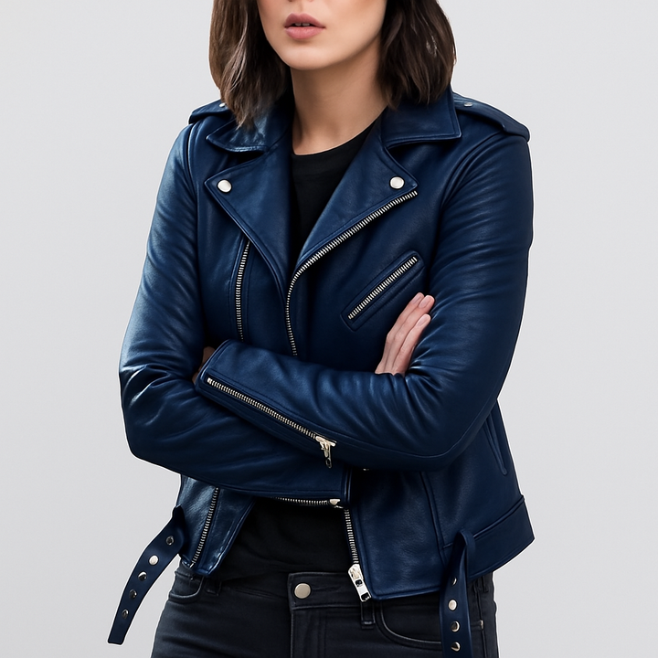 Drune | Slim Fit Biker Lederjacke für Damen