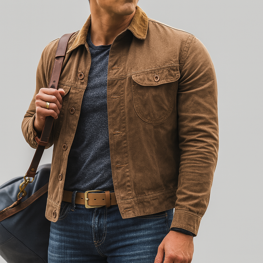 Drune | Vintage robuste Outdoorjacke mit Knopfverschluss für Herren