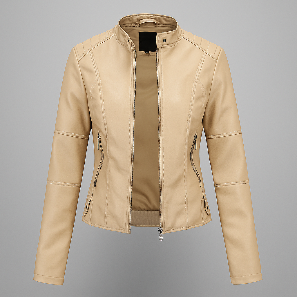 Drune | Rotes Leder Motorradjacke für Damen