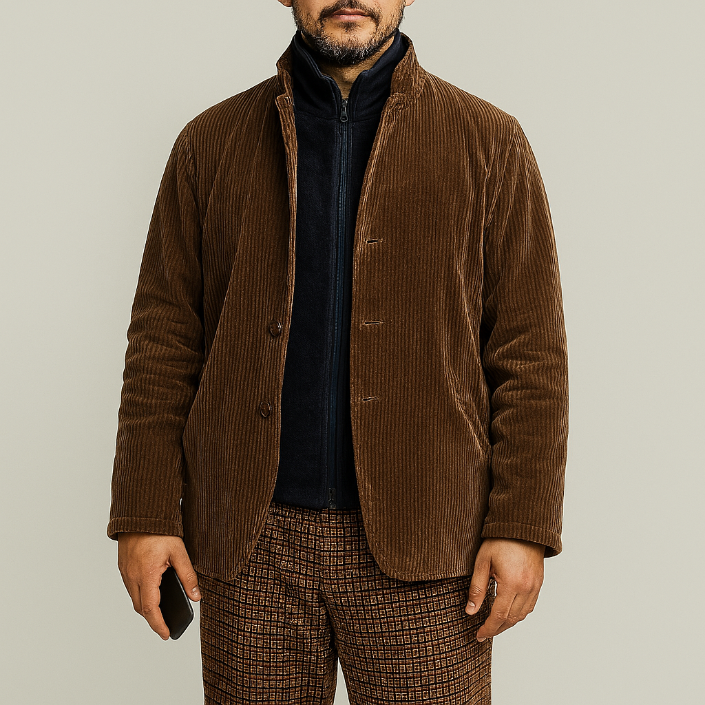 Drune | Retro lässige einfarbige Herrenjacke