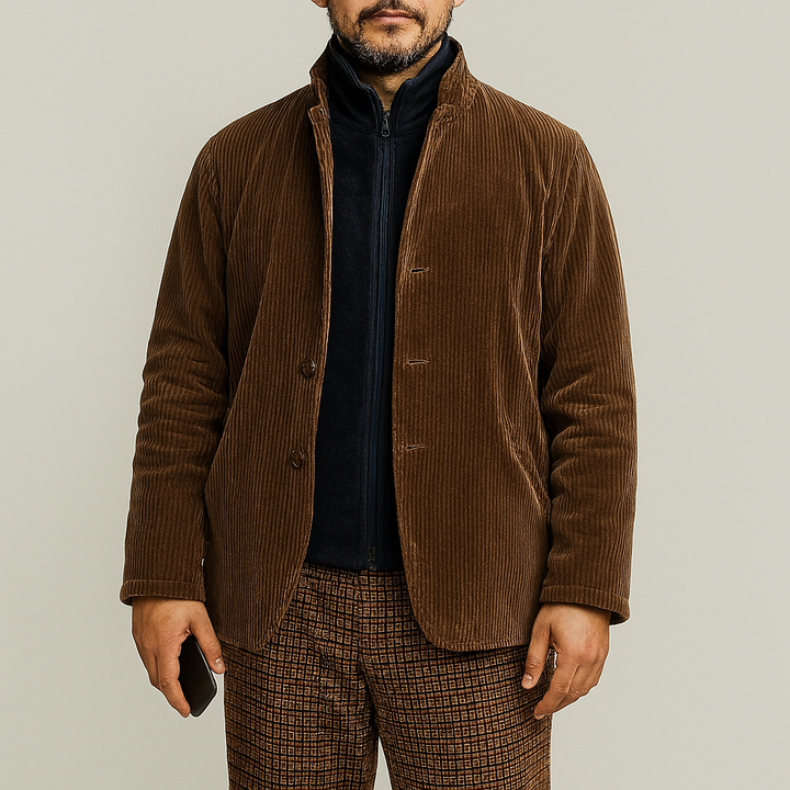 Drune | Retro lässige einfarbige Herrenjacke