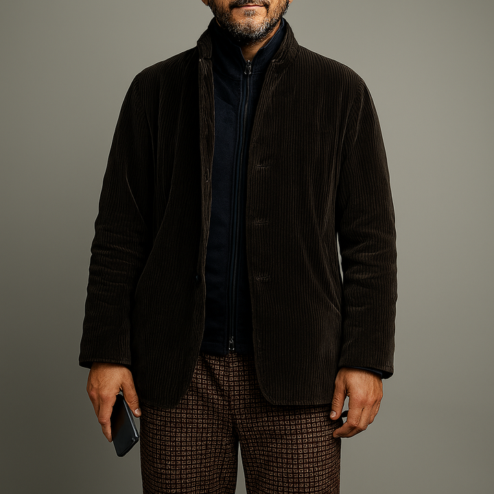 Drune | Retro lässige einfarbige Herrenjacke