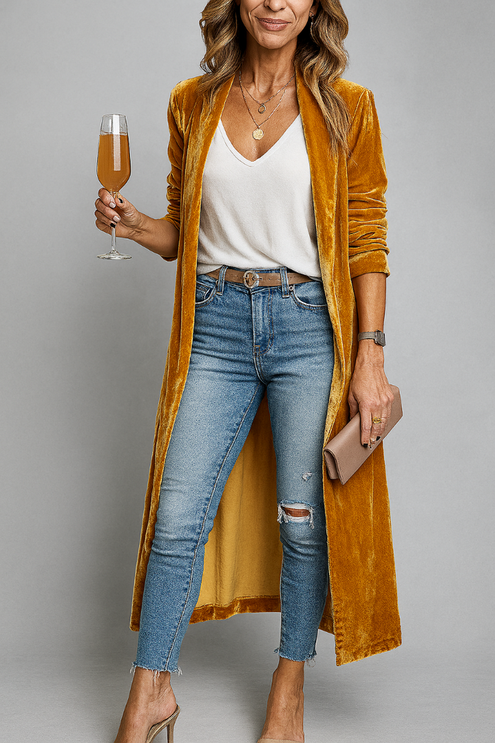 Drune | Lange Stoffjacke für Damen