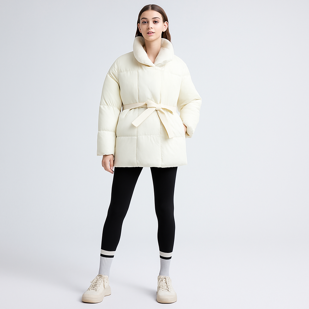 Drune | Trendy Damen Winterjacke mit verstellbarem Gürtel