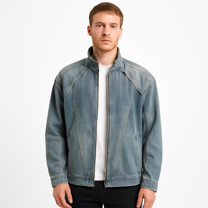 Drune | Herren Jeansjacke mit Vintage-Effekt