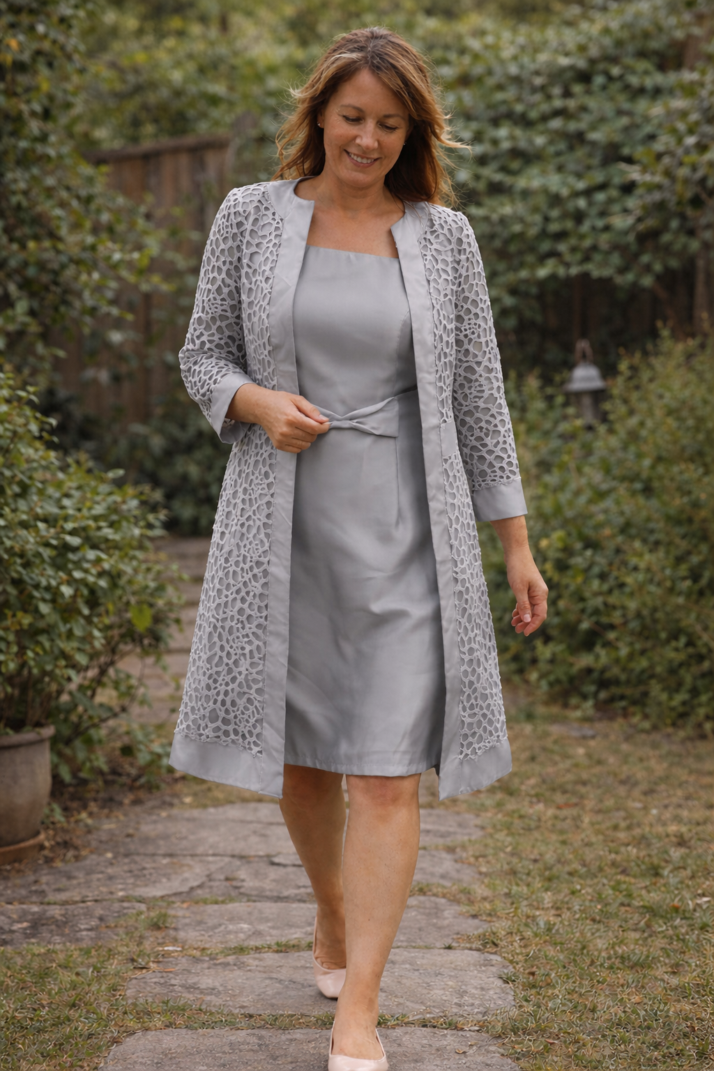 Drune | Damen 2-Teiliges Spitzenkleid mit Jacke Elegant