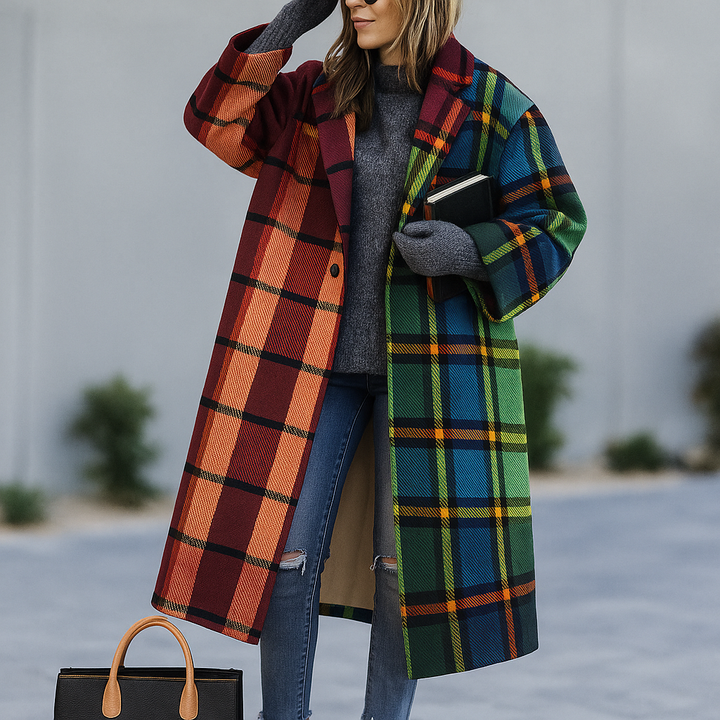 Drune | Oversized Karierter Langmantel