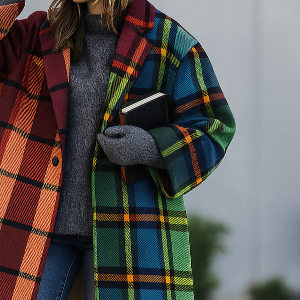 Drune | Oversized Karierter Langmantel