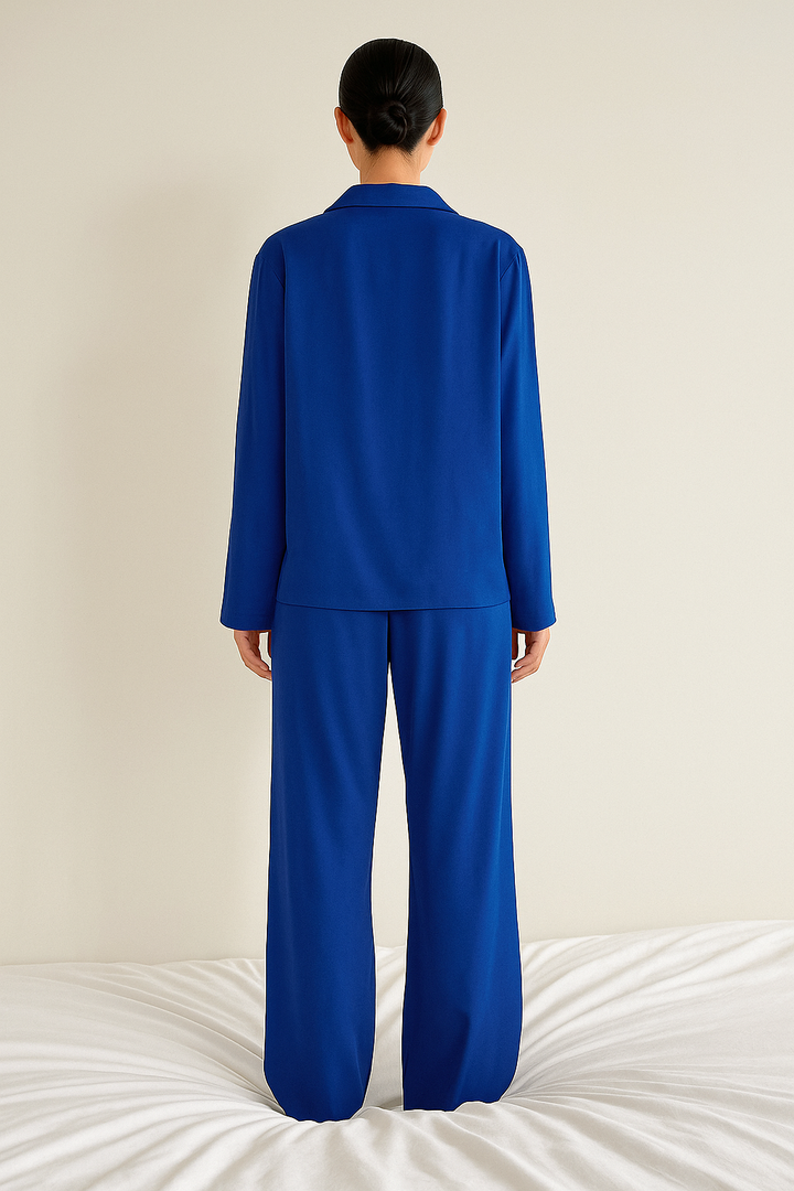 Drune | Satin PyjamA-Satz mit Weitem Hose